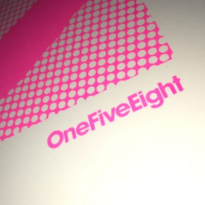 OneFiveEight screen printed logo detail